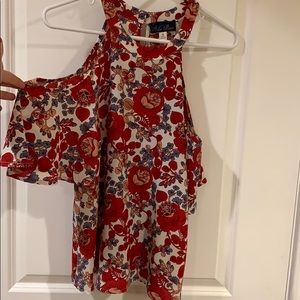 Cold shoulder floral blouse